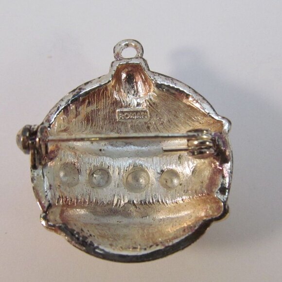 Vintage Christmas Ornament Brooch signed Roman - Picture 7 of 10